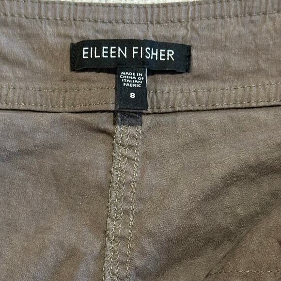 Eileen Fisher Sz 8 Linen Viscose Straight Leg Trouser Stretch Slacks Full Length - Picture 3 of 12